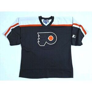 Vintage Philadelphia Flyers Starter Jersey Size Large/XL NHL Hockey Black Orange